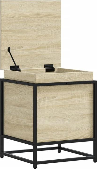 VidaXL Coffre de rangement Couvercle Coffre à jouets Coffre à coussins Chêne Sonoma