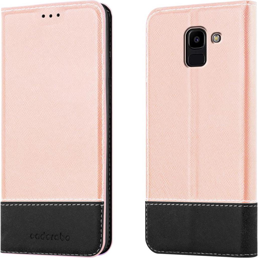 Cadorabo X-Wallet Kunstlederkombi Hülle (Samsung Galaxy J6 (2018)), Smartphone Hülle, Rosa
