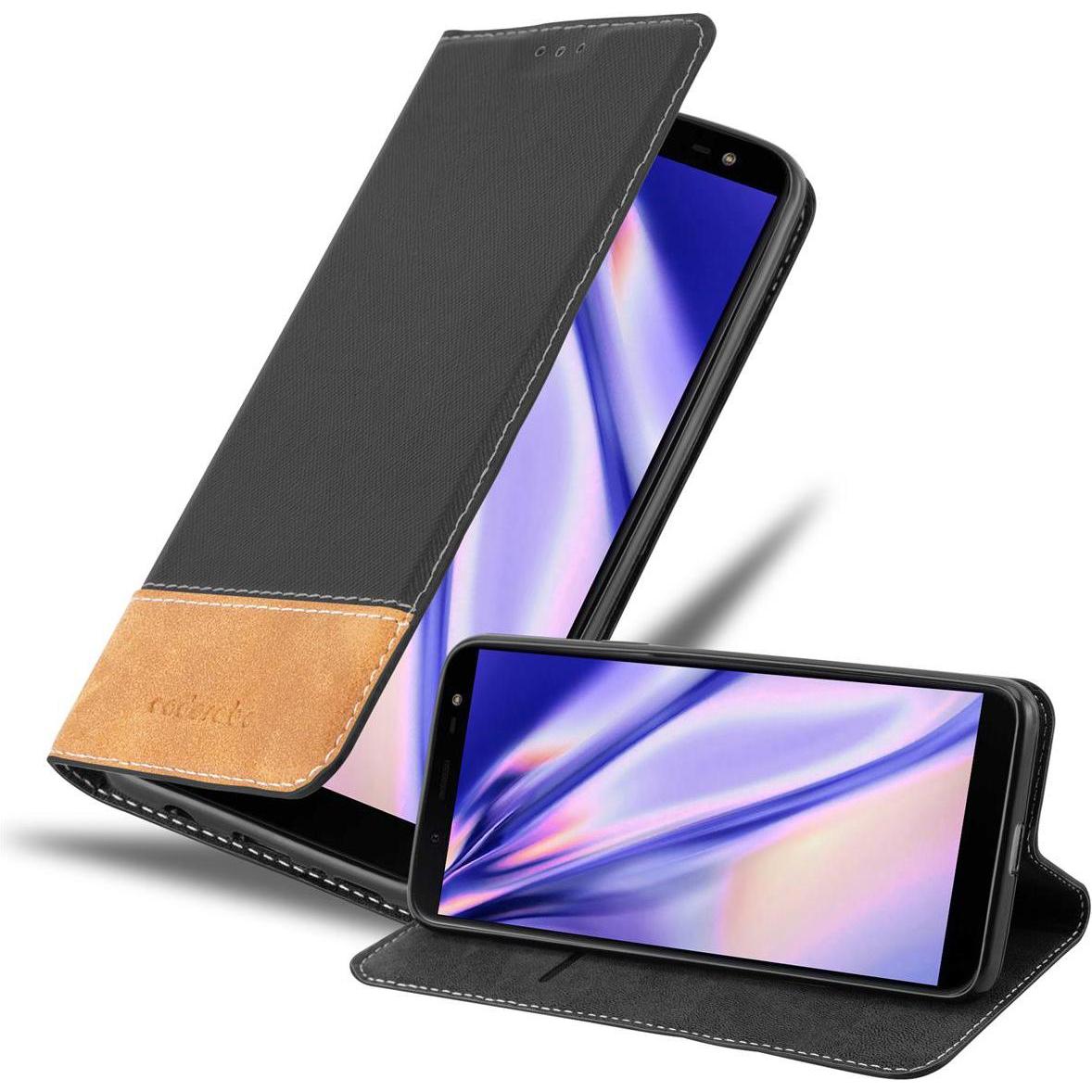 Cadorabo X-Wallet Kunstlederkombi Hülle (Samsung Galaxy J6 (2018)), Smartphone Hülle, Schwarz