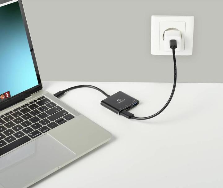 Produktbild Renkforce RF-5133676 USB-C® / HDMI Adapter (1x USB-C® Stecker - 1x HDMI-Buchse (USB Typ-C, HDMI, USB-A, 20 cm)