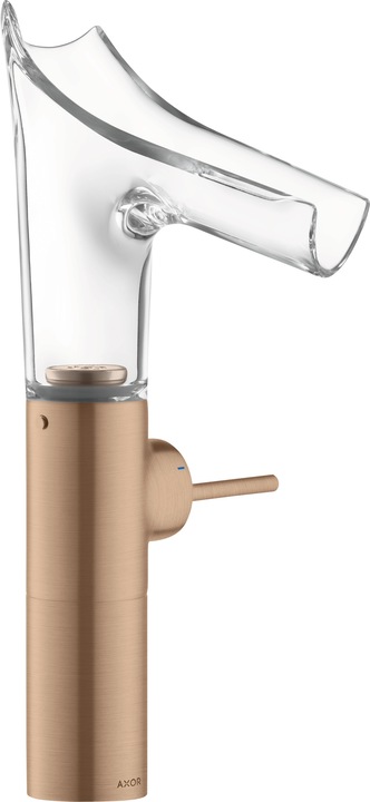 Actual product image Axor Starck V Single lever washbasin mixer 220 with glass spout for washbowls with waste s