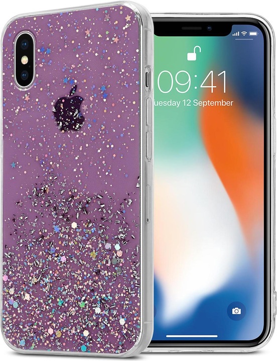 Purple with glitter