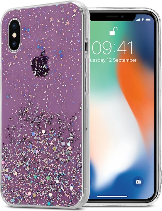 Purple with glitter