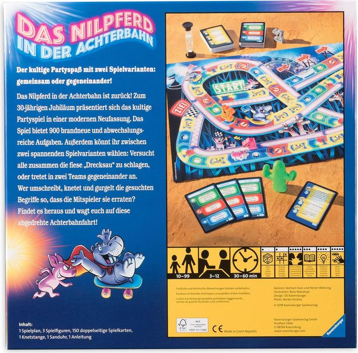 Produktbild Ravensburger Gesellschaftsspiel Das Nilpferd in der Achterbahn (Deutsch, 3 - 12 Spieler)