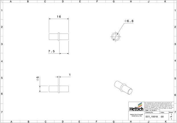 Image du produit Hettich Regalbodentrger 5 mm verzinkt 20 Stck (20 pcs)