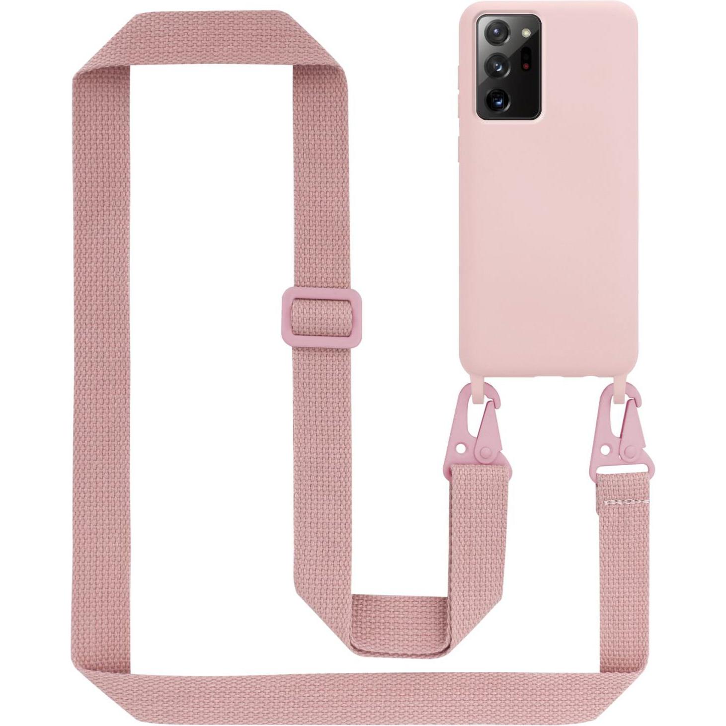 Cadorabo TPU Cover Handy Kette Liquid (Samsung Galaxy Note 20+), Smartphone Hülle, Rosa