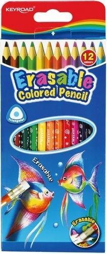 Actual product image Keyroad Pencils, triangular, with eraser, 12 pcs, mixed colours (12x)