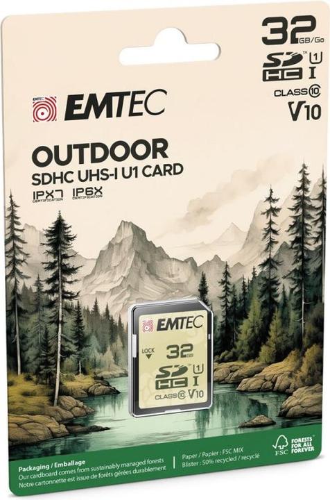 Image du produit Emtec SD 32 Go UHS-I U1 V10 Extérieur (32 Go, SDHC, U1, UHS-I)