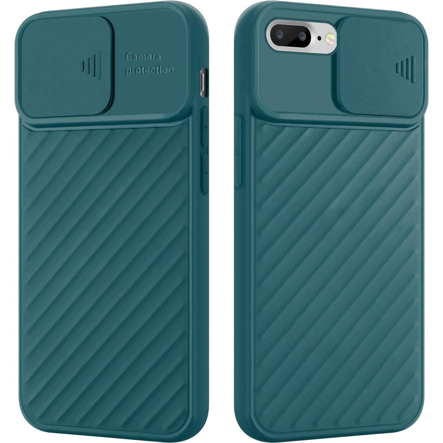 Cadorabo TPU Cover mit Kamera Schutz (Apple iPhone 7 Plus), Smartphone Hülle, Grün