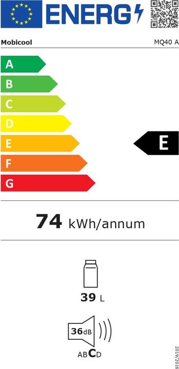 Energie-Label Mobicool MQ40A (39 l)