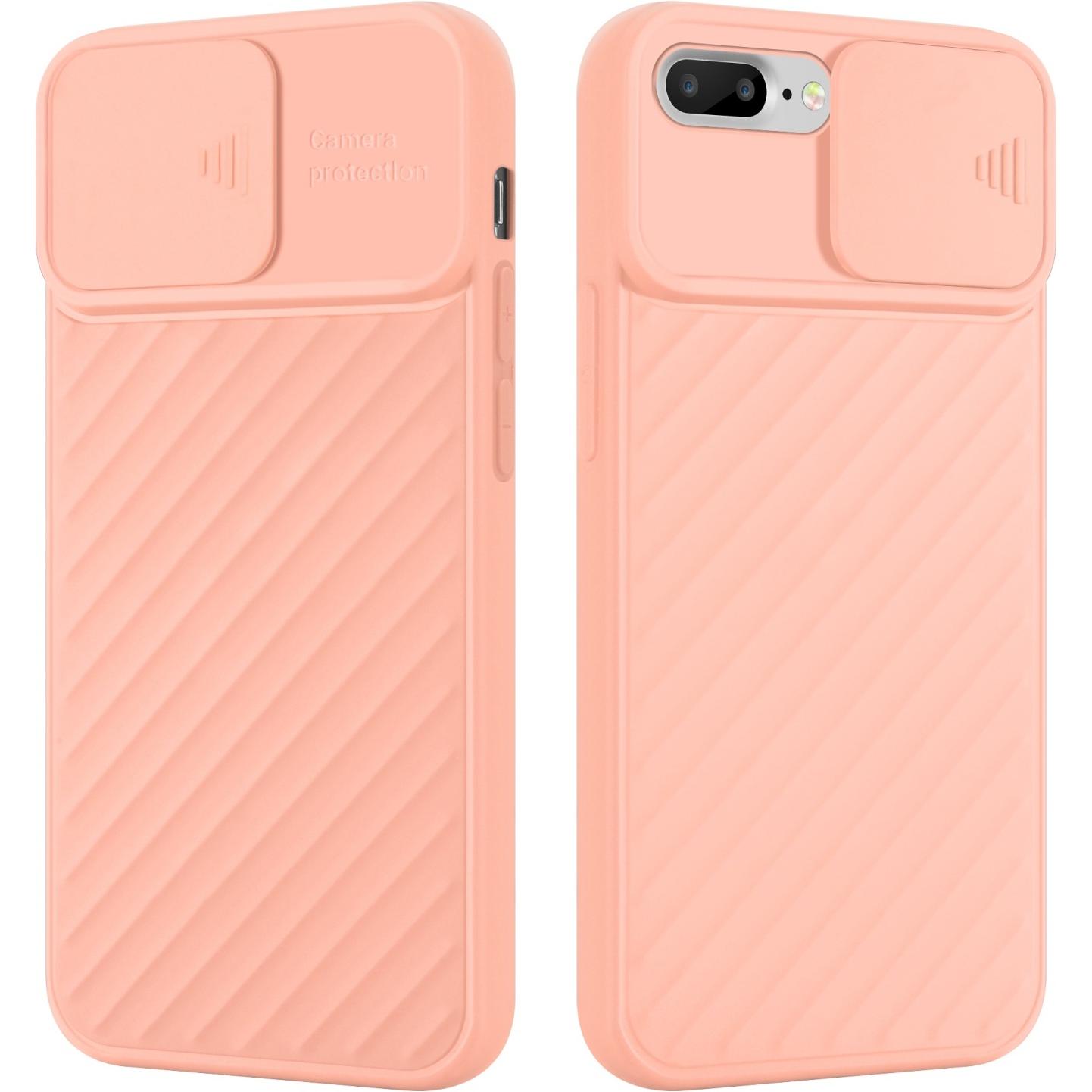 Cadorabo TPU Cover mit Kamera Schutz (Apple iPhone 7 Plus), Smartphone Hülle, Rosa
