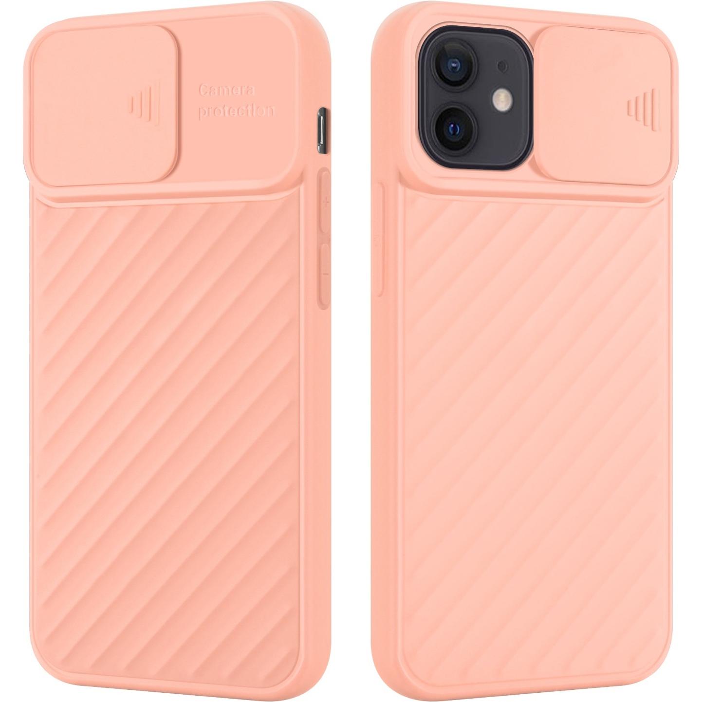 Cadorabo TPU Cover mit Kamera Schutz (Apple iPhone 12 mini), Smartphone Hülle, Rosa