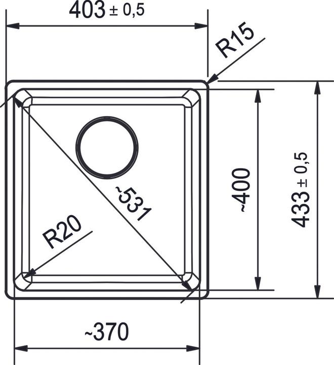 Produktbild Franke 125.0683.232 (Einbauspüle, 40.30 cm, 43.30 cm)