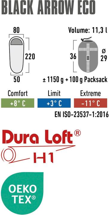 Produktbild High Peak Schlafsack Black Arrow ECO (220 cm)