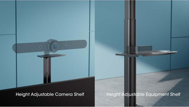 Actual product image Manhattan Multimedia TV-Ständer auf Rollen, werkzeuglos höhenverstellbar, für 37" bis 86" (70 kg, 37" - 86")