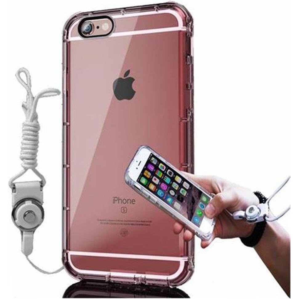 Cadorabo TPU Cover Ultra Slim Sling (Apple iPhone 6), Smartphone Hülle, Rosa