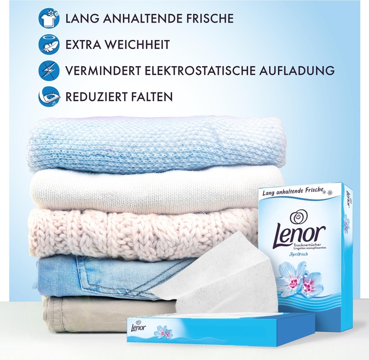 Produktbild Lenor Trocknertücher Aprilfrisch (34 Waschgänge, Tücher)