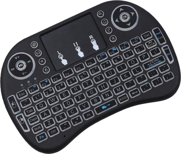Actual product image JTI Wireless keyboard with touch & LED, QWERTY - Black (Eng. Int., Wireless)
