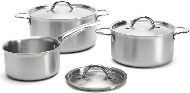 Immagine prodotto de Buyer Set di 6 pentole Alchimy: 2 pentole da 16, 24cm+casseruola da 20cm (Set di pentole e padelle da cucina, Acciaio inossidabile)