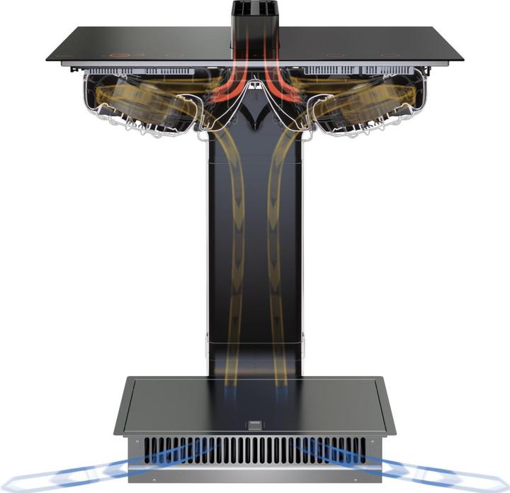 Produktbild Asko Induktionskochfeld 80 mit Dunstabzug, Celsius°Cooking HIHD 854GF Schwarz glänzend (83 cm, Elektrokochfeld)