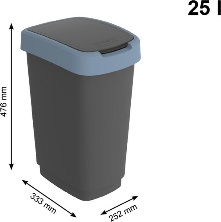 Actual product image Rotho Twist 25L bin black and blue (25 l)