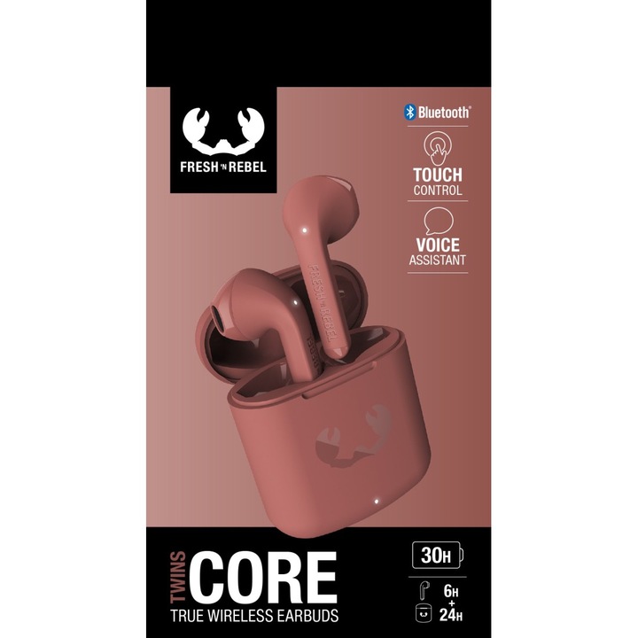 Productafbeelding Fresh'N Rebel n Rebel - Twins Core - Echte draadloze oordopjes - Safari Red (Geen ruisonderdrukking, 6 h, Draadloze)