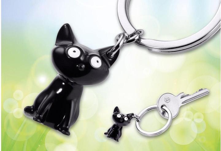 Image du produit Troika FELIX Porte-clés chat, gris brillant/noir