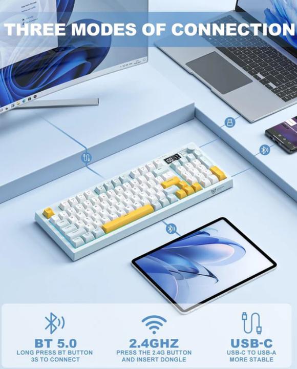 Actual product image Onikuma G80 Gaming Keyboard (DE, Cable, Wireless)