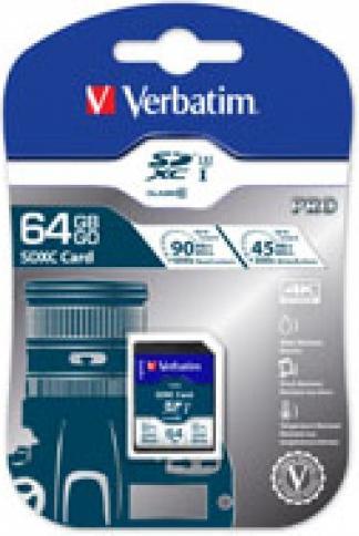 Actual product image Verbatim 47022 (64 GB, SDXC, U3, UHS-I)