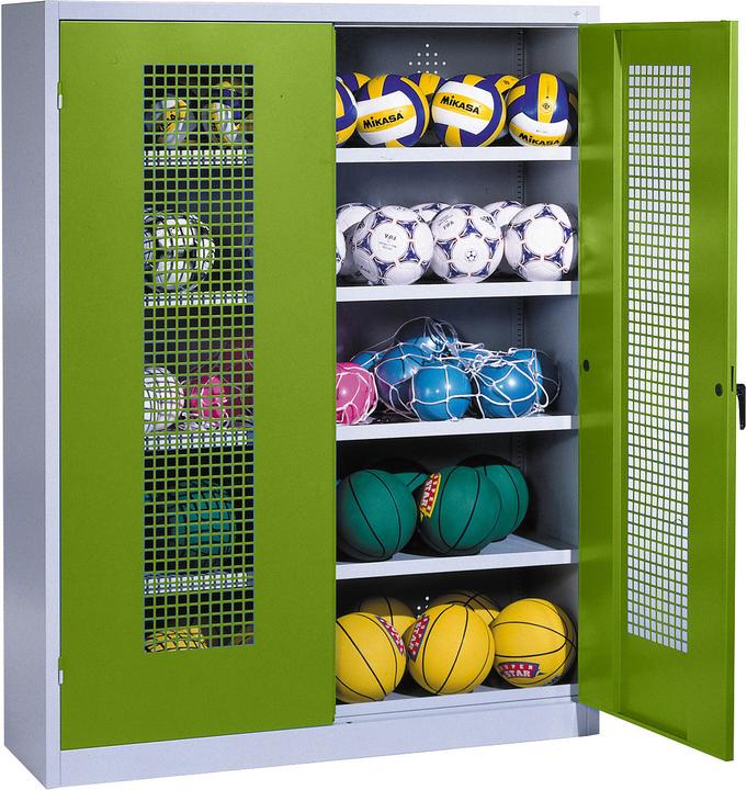 Immagine prodotto C+P Armadio a sfera (HxLxP: 195x150x50 cm, con ante a battente in lamiera forata, tipo 3)