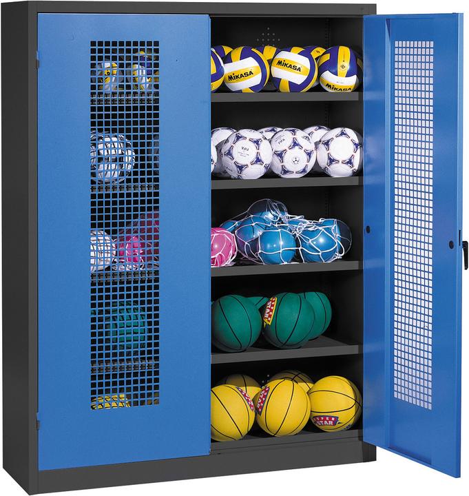 Produktbild C+P Ballschrank (HxBxT: 195x150x50 cm, mit Lochblech-Flügeltüren, Typ 3)