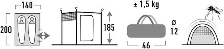 Image du produit High Peak Tramp 2.0 (Tente instantanée, 1.50 kg, 2 personnes)