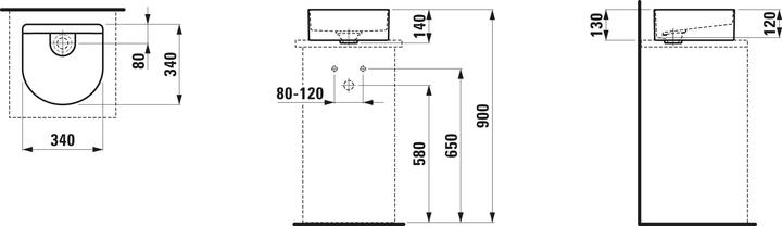 Produktbild Laufen Sonar Waschtisch-Schale, ohne Hahnloch, ohne Überlauf, 340x340mm, inkl. Keramikabdeckung fü (340 mm, 340 mm)
