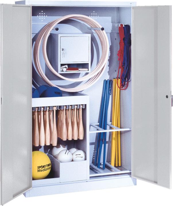 Image du produit C+P Armoire pour équipements sportifs (HxLxP 195x120x50 cm, avec portes battantes en tôle pleine, type