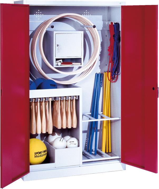 Immagine prodotto C+P Armadio per attrezzature sportive (HxLxP 195x120x50 cm, con ante a battente in lamiera piena, tipo