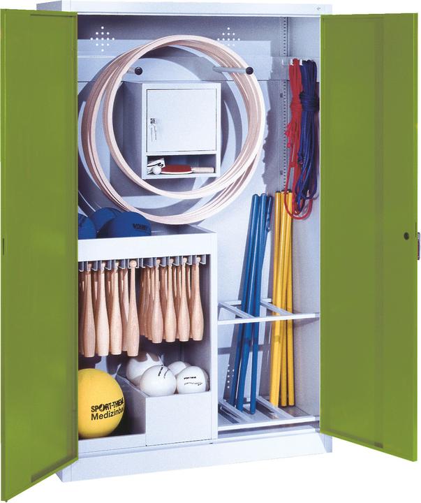 Immagine prodotto C+P Armadio per attrezzature sportive (HxLxP 195x120x50 cm, con ante a battente in lamiera piena, tipo