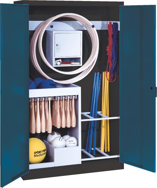 Image du produit C+P Armoire pour équipements sportifs (HxLxP 195x120x50 cm, avec portes battantes en tôle pleine, type