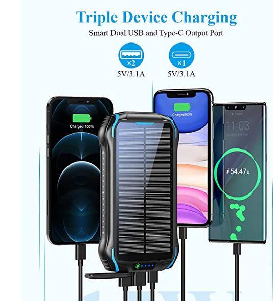 Produktbild PhoneLook Solar Power Bank i26s 26800mAh portable Fast Charging LED IP66 Ultra Capacity (26800 mAh)