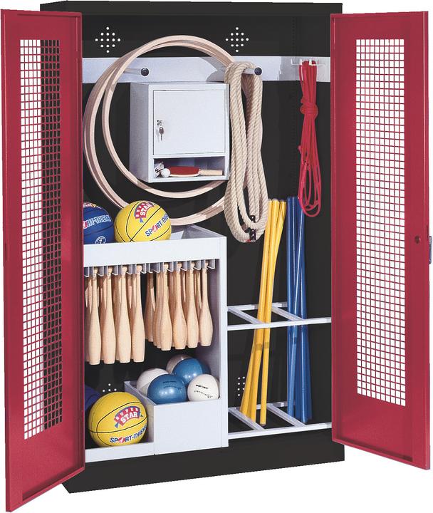 Immagine prodotto C+P Armadio per attrezzature sportive (HxLxP: 195x120x50 cm, con ante a battente in lamiera forata