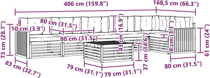 Produktbild vidaXL Outdoor-Sofa