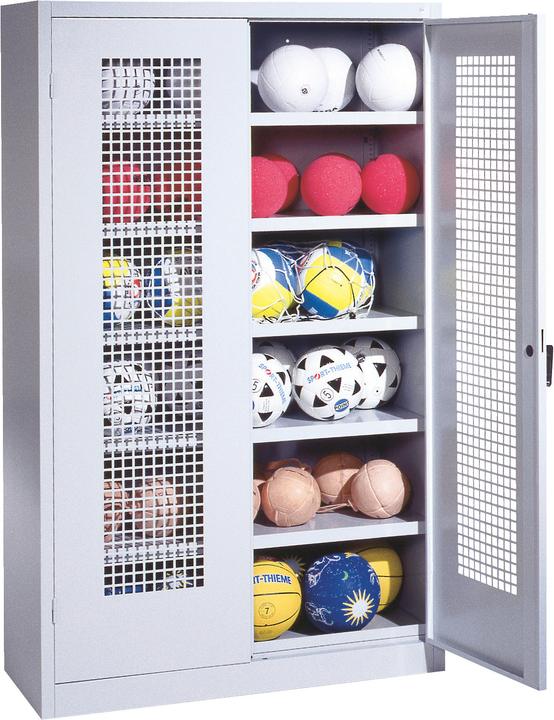 Image du produit C+P Armoire pour balles (hxlxp : 195x120x50 cm, avec portes battantes en tôle perforée, type 3)
