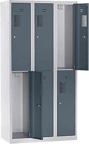 Actual product image eurokraft basic Locker, 6 compartments, width 900 mm (90 cm, 180 cm)
