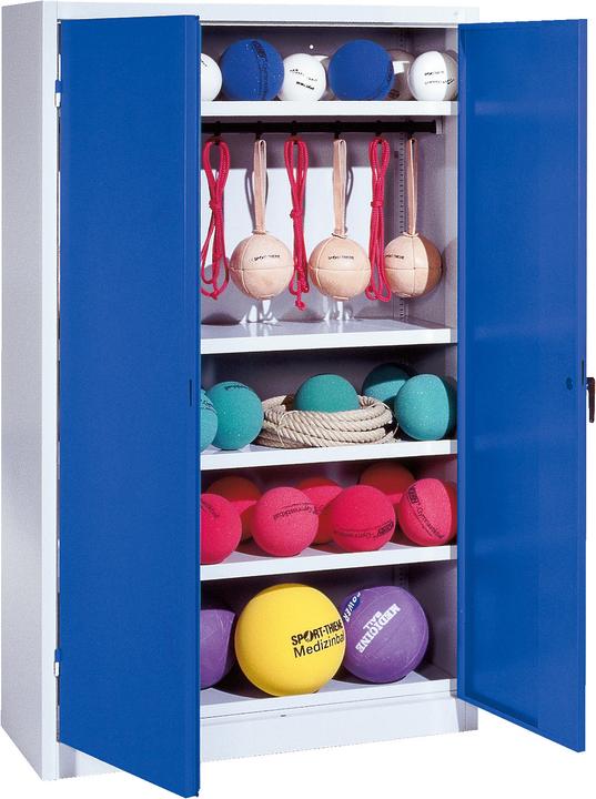 Actual product image C+P Sports equipment cabinet (HxWxD: 195x120x50 cm, with solid sheet metal hinged doors, type 2)