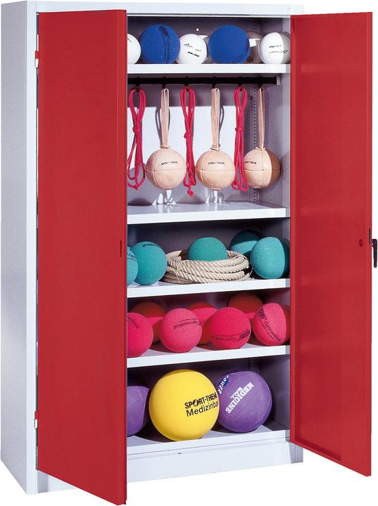 Immagine prodotto C+P Armadio per attrezzature sportive (HxLxP: 195x120x50 cm, con ante a battente in lamiera piena, tipo