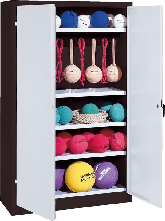 Actual product image C+P Sports equipment cabinet (HxWxD: 195x120x50 cm, with solid sheet metal hinged doors, type 2)