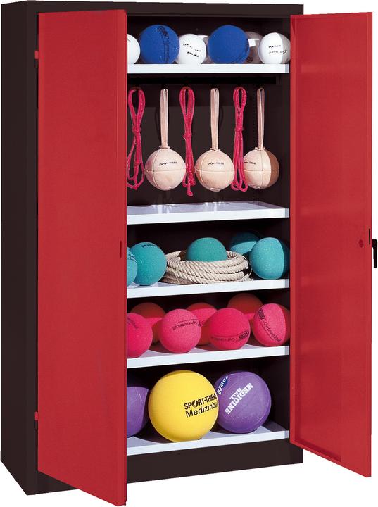 Actual product image C+P Sports equipment cabinet (HxWxD: 195x120x50 cm, with solid sheet metal hinged doors, type 2)