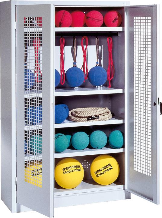 Immagine prodotto C+P Armadio per attrezzature sportive (HxLxP: 195x120x50 cm, con ante a battente in lamiera forata