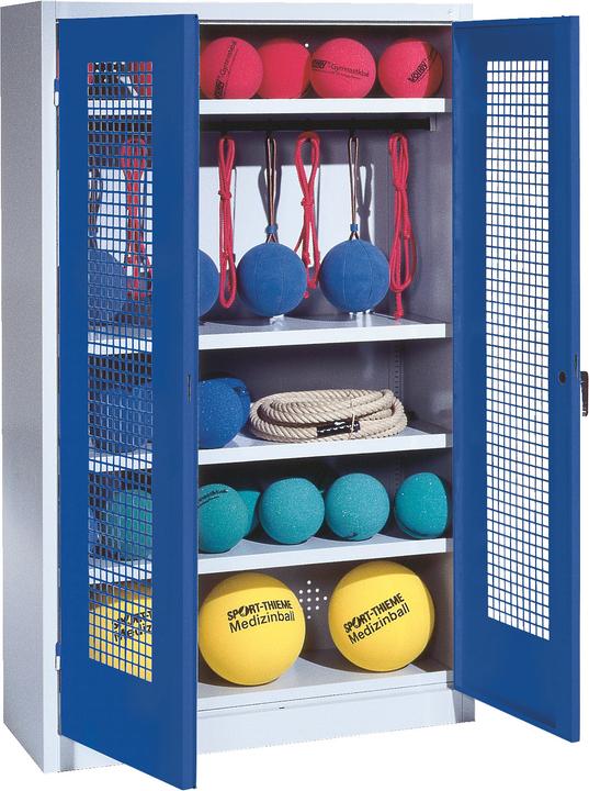 Immagine prodotto C+P Armadio per attrezzature sportive (HxLxP: 195x120x50 cm, con ante a battente in lamiera forata