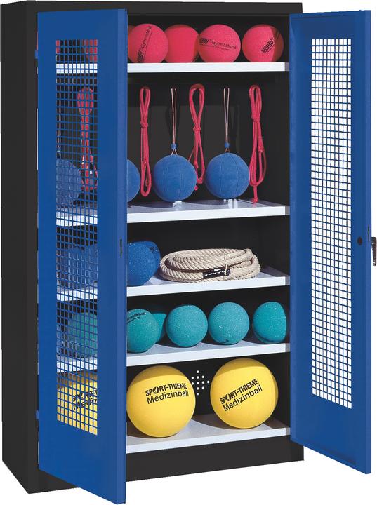 Immagine prodotto C+P Armadio per attrezzature sportive (HxLxP: 195x120x50 cm, con ante a battente in lamiera forata