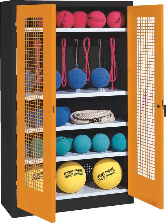 Immagine prodotto C+P Armadio per attrezzature sportive (HxLxP: 195x120x50 cm, con ante a battente in lamiera forata